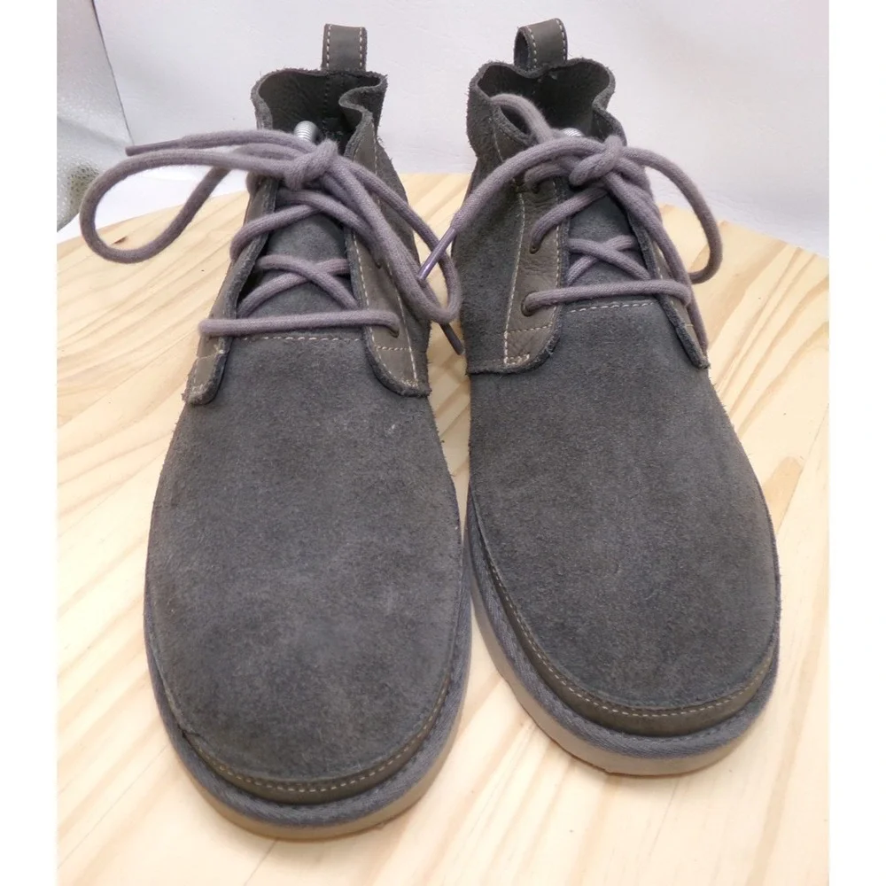 UGG Neumel Boots Mens Size 10 Gray Suede Chukka Ankle Unlined Casual 1020369